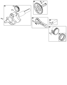 Crankshaft Group Diagram and Parts List for 61G477-0005-J1 400000 - 699999 Briggs and Stratton Engine